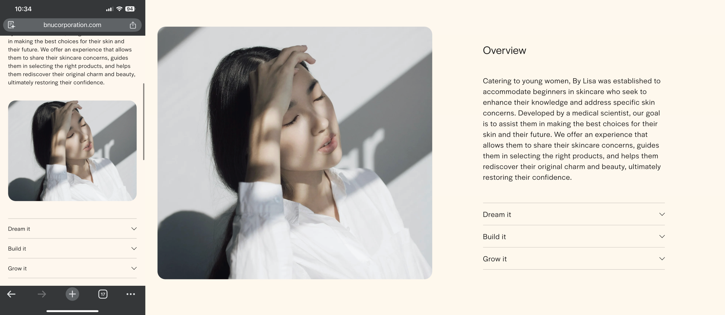 BNU responsive desktop and mobile experience