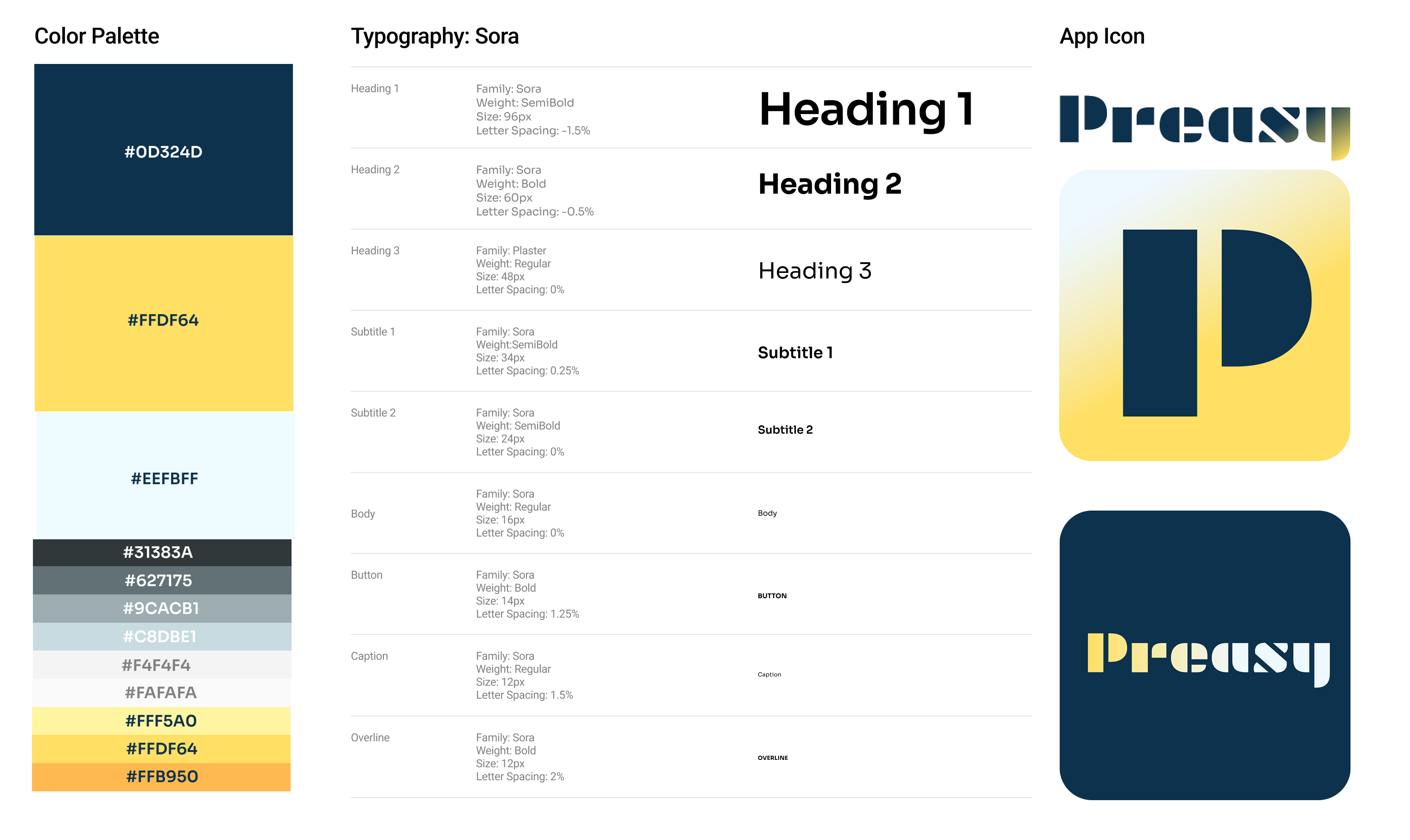 Design system and color palette placeholder