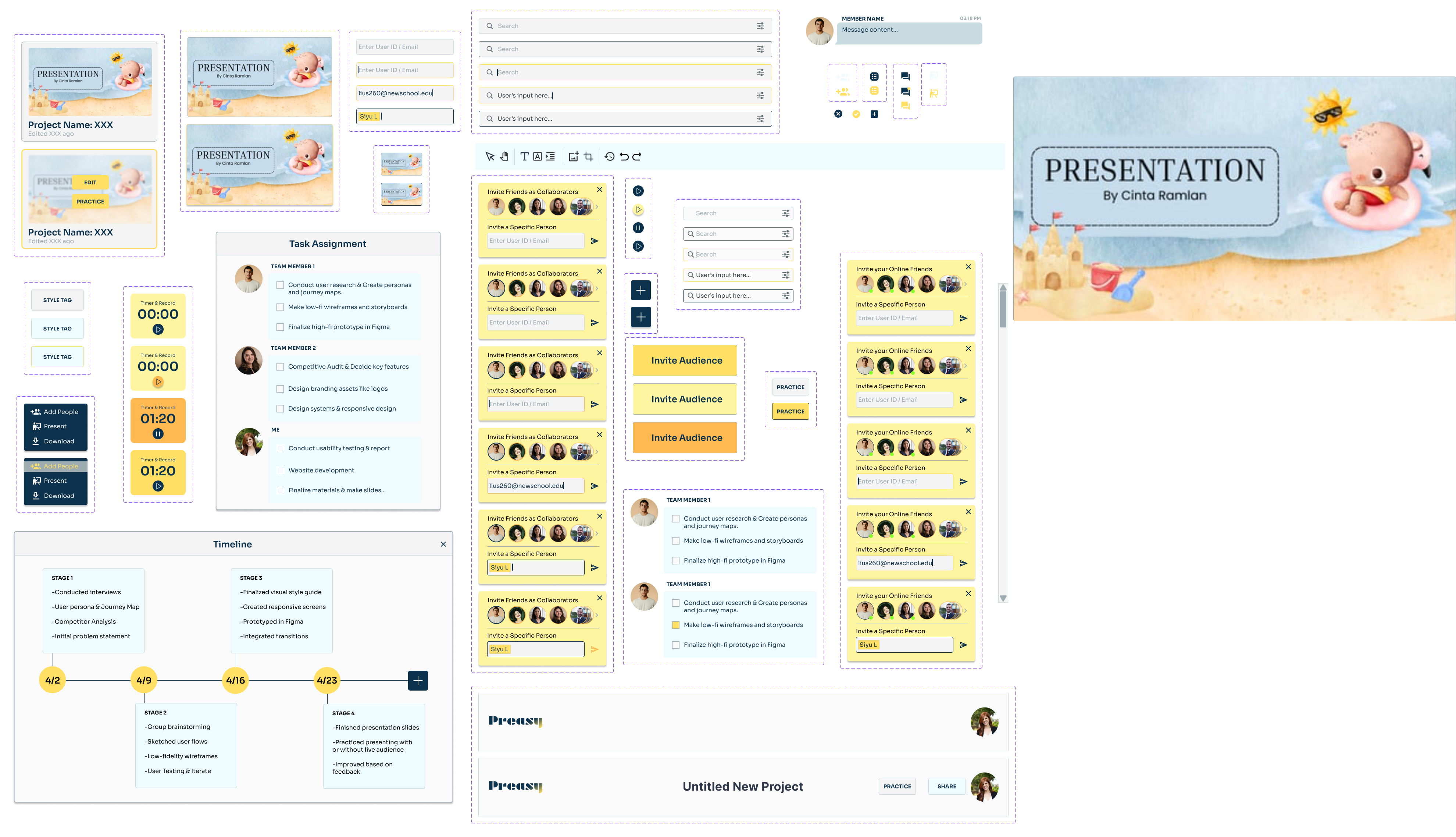 Design system and color palette placeholder