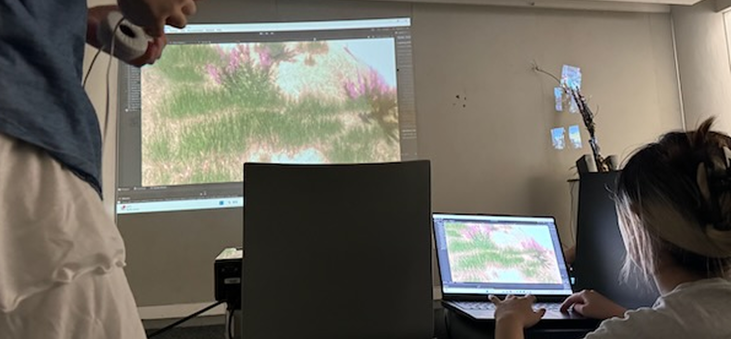 ExplorEAR headset and projection testing