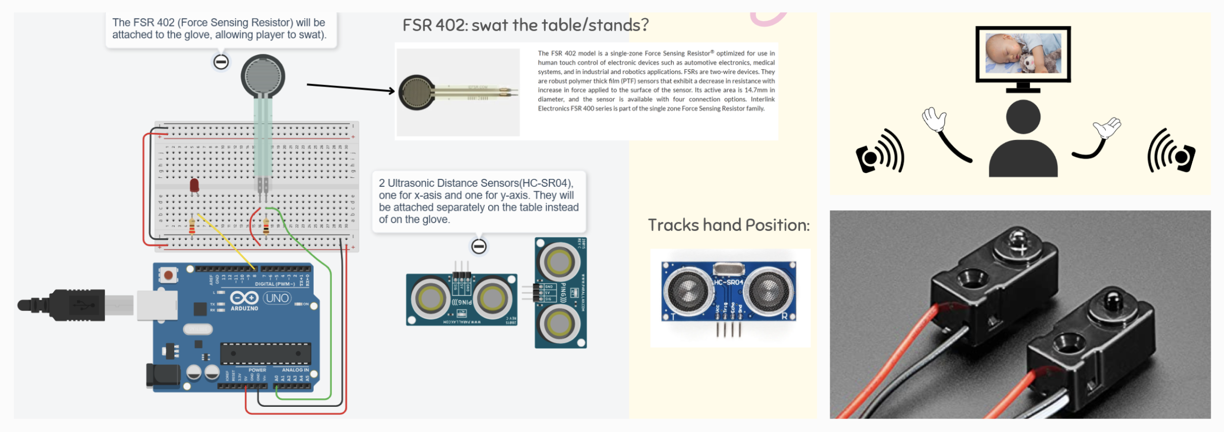Force, ultrasonic, and IR break-beam sensor research